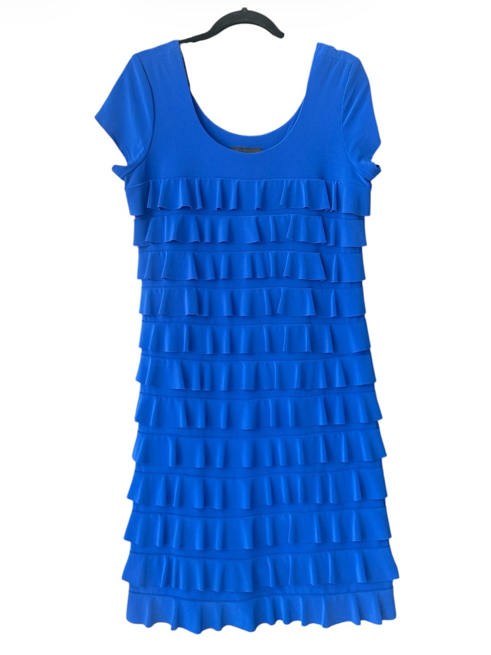 Frank Lyman Design Blue Ruffled Tiered Midi Dress Women’s Size 16